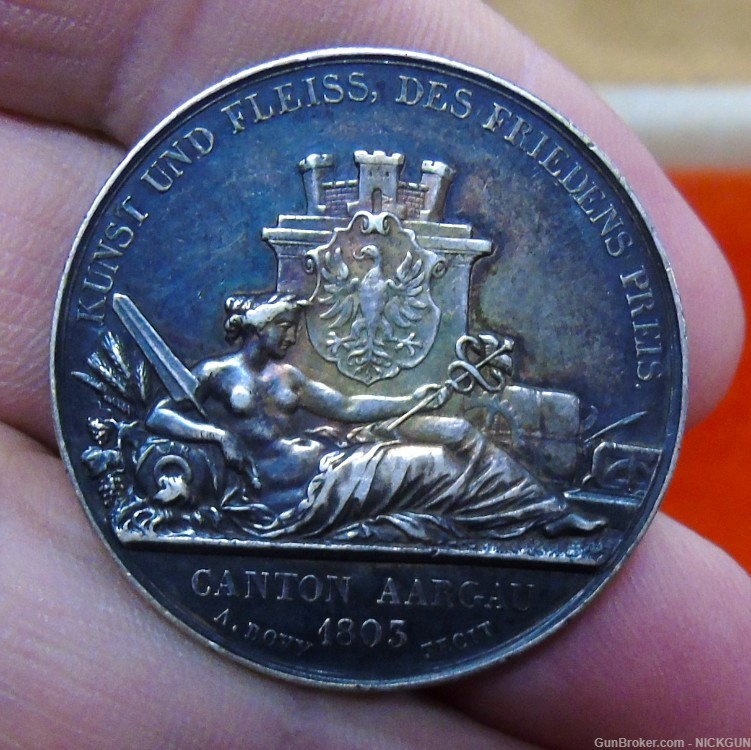 original Swiss 1849 shooting festival silver coin/taler.-img-5