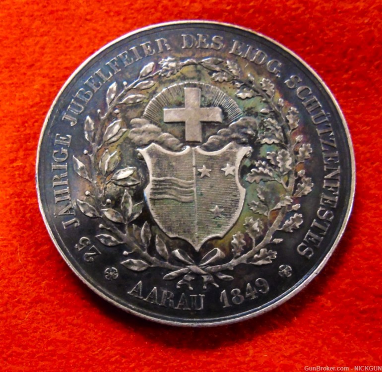 original Swiss 1849 shooting festival silver coin/taler.-img-3