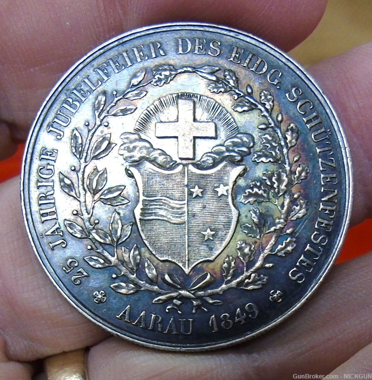 original Swiss 1849 shooting festival silver coin/taler.-img-6