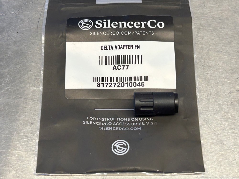 SilencerCo FN Five-seveN Delta Adapter M10 x 1  to 1/2 x 28 -img-0