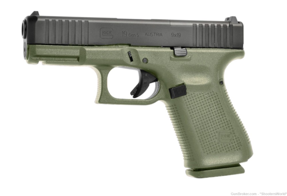 Glock G19 GEN5 MOS 9mm 4" 15RD Battlefield Green - UA195S203MOSBFG-img-0