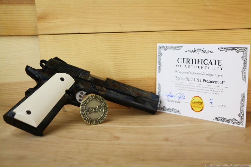 CNC Presidential Springfield 1911 CNCPRES45, 45 ACP, Ivory Grip, 7 Of 200-img-1