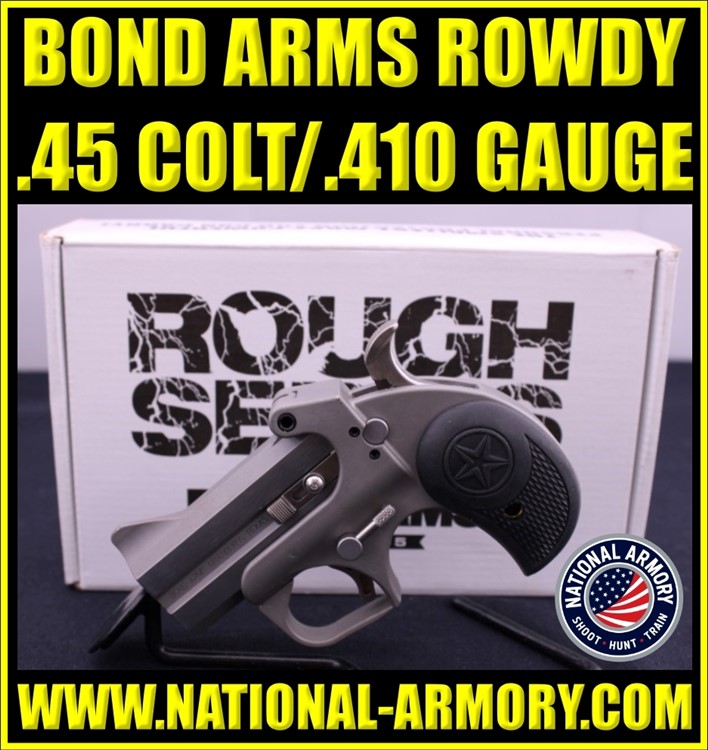 BOND ARMS ROWDY .45 COLT / .410 GAUGE 3” BARREL SS DOUBLE BARREL STORE DEMO-img-0