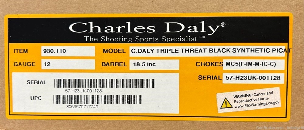 Charles Daly 930110 Triple Threat 12 Gauge 3rd 3" 18.50" NO CC FEES -img-3