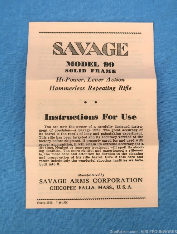 Savage Model 99EG Standard Weight 300 Savage 1948-img-65