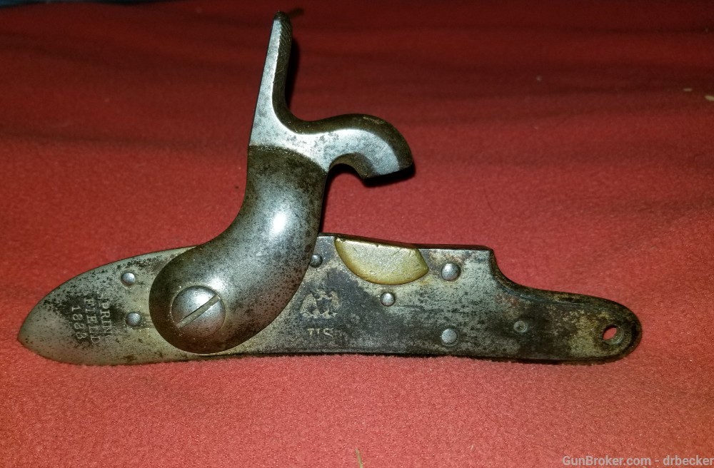 Springfield model 1816 musket lock converted to percussian dated 1833 -img-0