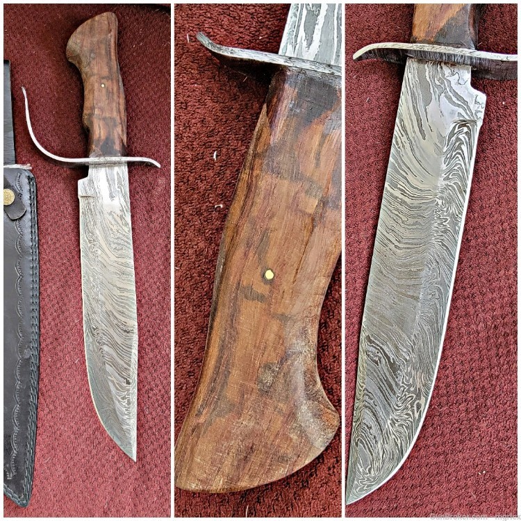 Damascus S GUARD BOWIE Knife -img-0