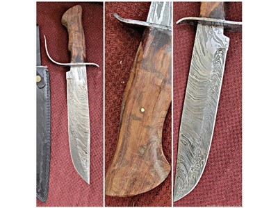 Damascus S GUARD BOWIE Knife 