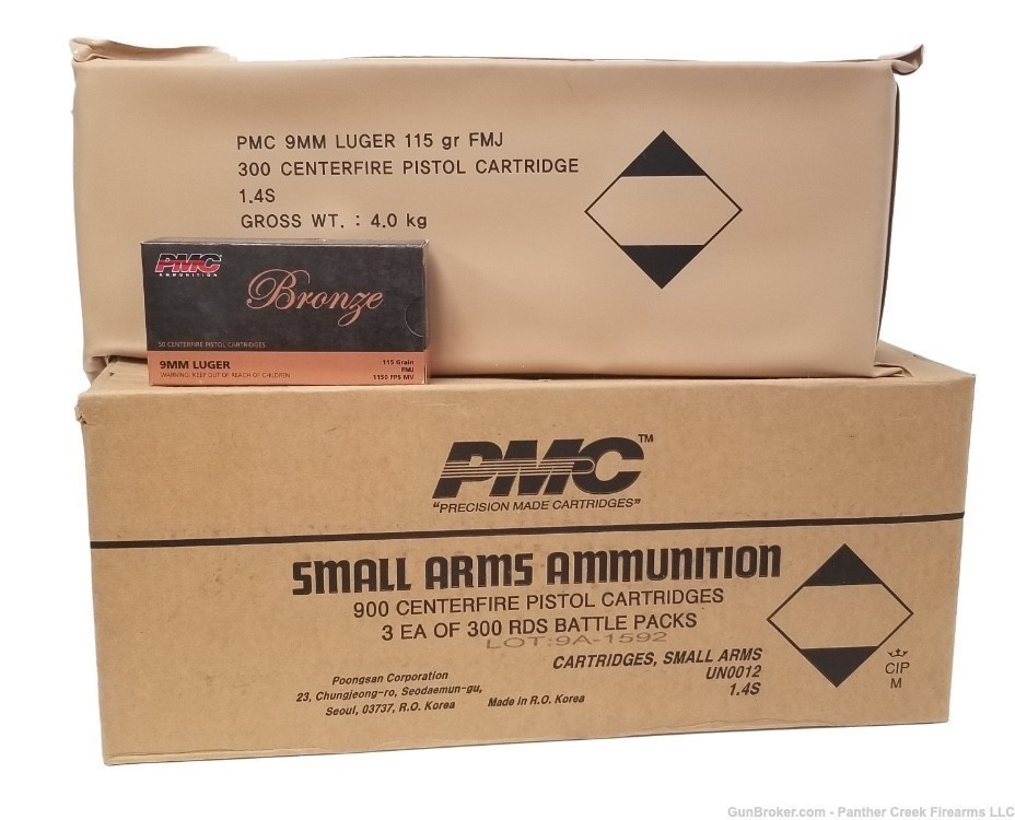 PMC 9mm Battle Pack Sealed 900 Round Case 3x Battlepacks 115gr 9mm-img-0