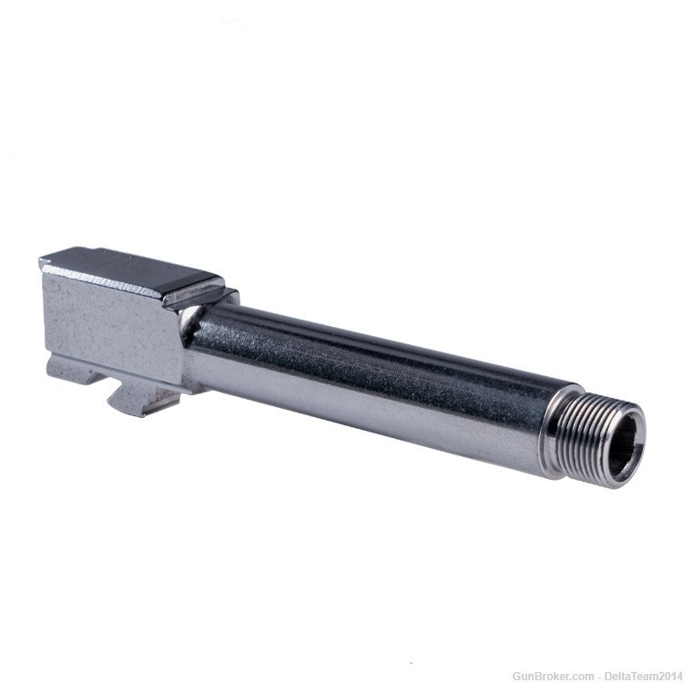 Match Grade - Glock 19 Compatible Threaded Barrel - Polished Clear PVD-img-0
