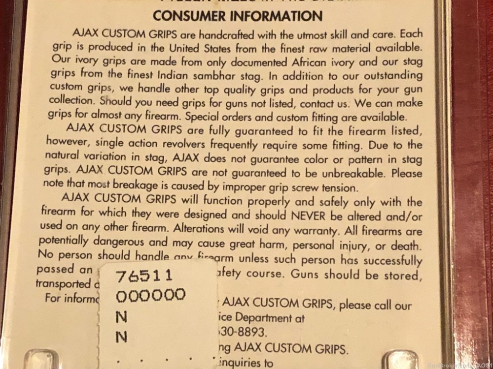 Ajax Grips Ivory Polymer Colt 1911 Scrimshaw ARMY NOS-img-9
