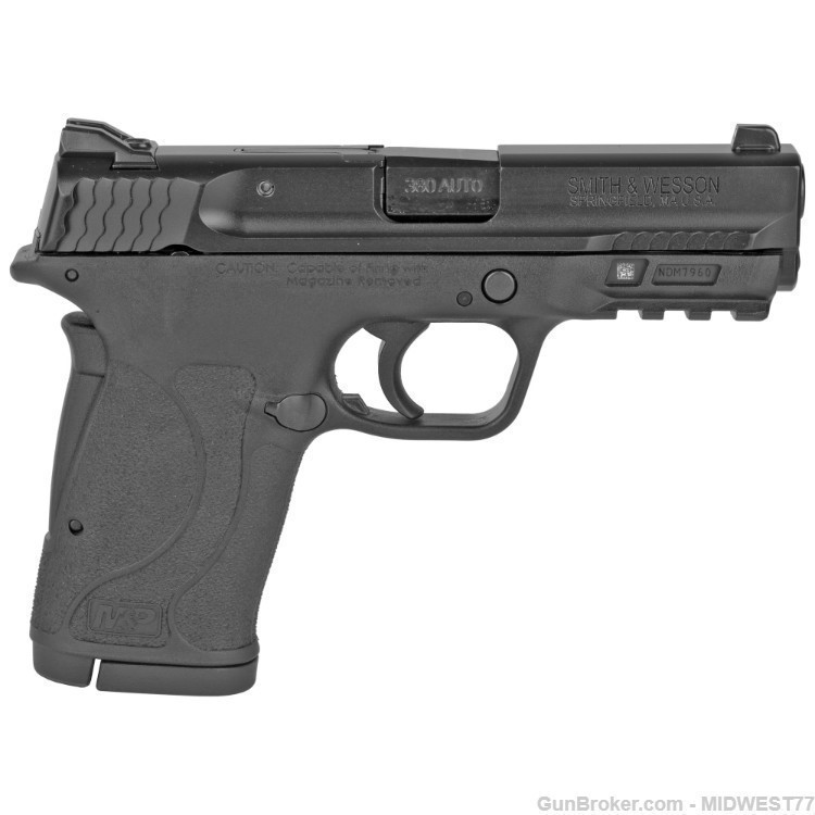 Smith & Wesson 180023 M&P Shield EZ 380 ACP 3.68" 8+1 Black Armornite Stain-img-1