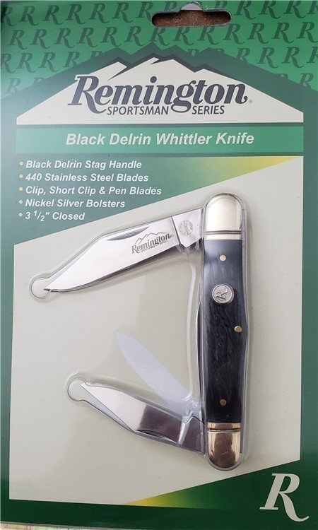Remington Black Delrin Whittler Knife Stag - Sportsman Series  NEW!-img-0
