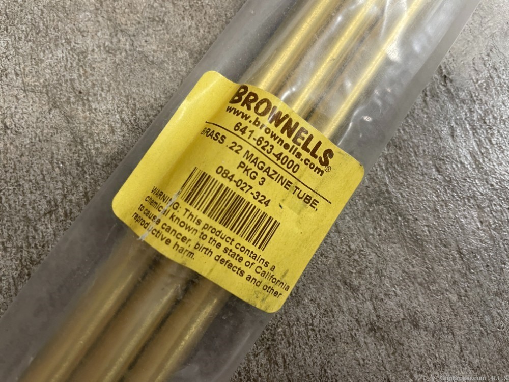 Brownells Brass .22 Magazine Tube, 084-027-324 Gunsmith Repair Parts, 5qty-img-1