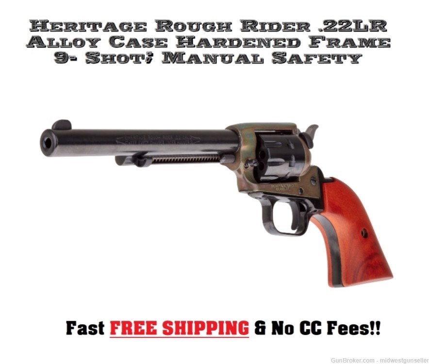Heritage Rough Rider 22LR 9-Shot Single Action 6.5" Bbl Alloy Case Hardened-img-0