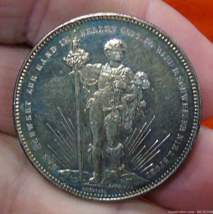Switzerland 1879 Silver 5 Francs Basel Shooting Thale-img-4
