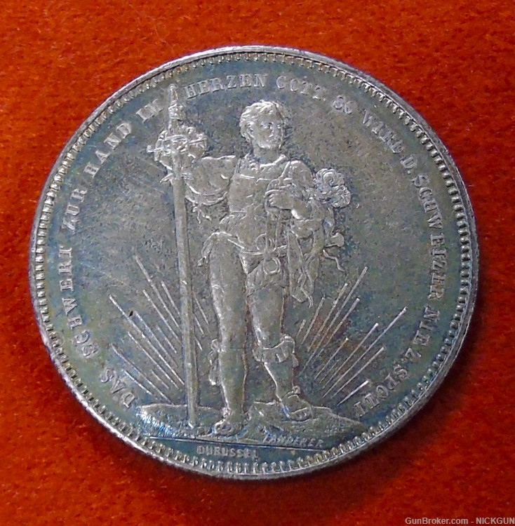 Switzerland 1879 Silver 5 Francs Basel Shooting Thale-img-2
