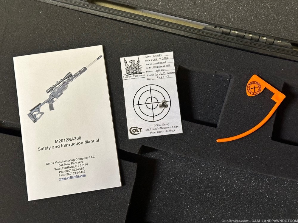 Colt M2012-CLR Bolt Action Rifle 308 Cooper Action w/ pelican 1750 case-img-13
