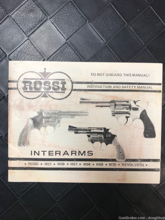 Rossi Revolvers Instruction Manual 31 38 51 68 69 70-img-0
