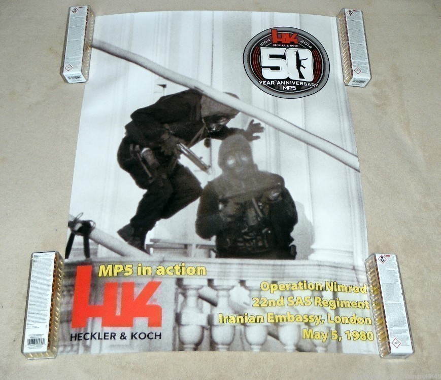 HECKLER & KOCH HK OPERATION NIMROD SAS RAID POSTER - HK MP5SD -HK MP5K --img-4