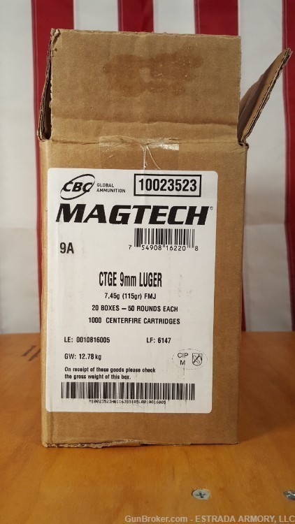 SALE Magtech Sport Shooting 9MM 115Gr Full Metal Jacket 1000 rounds -img-0