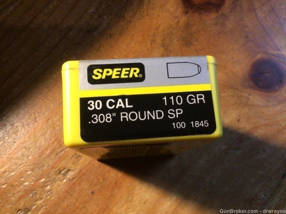 Speer 30 Cal .308 Dia. 110 Gr. Round Nose Soft Point - Partial box of 99-img-1