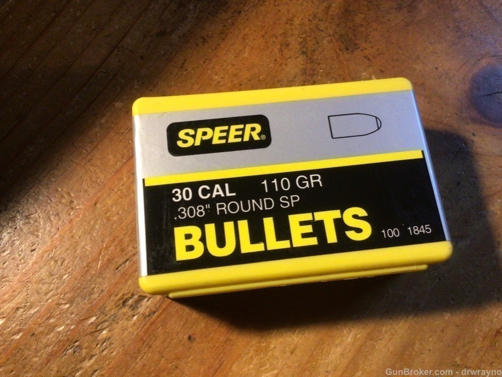 Speer 30 Cal .308 Dia. 110 Gr. Round Nose Soft Point - Partial box of 99-img-0