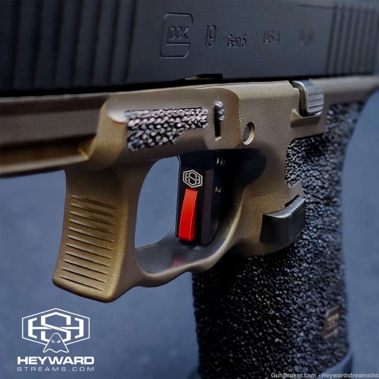 Custom Glock 19 Gen 5 with Upgrades Stippling Cerakote and Trigger 3.5lb-img-0
