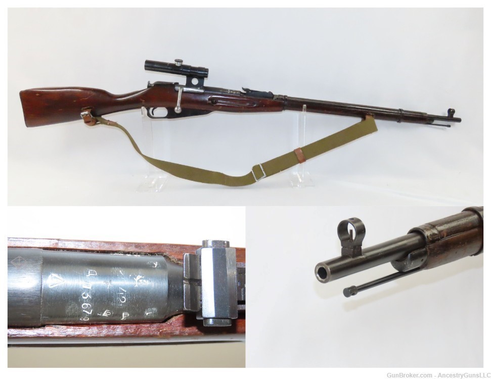 Nice WORLD WAR II Soviet IZHEVSK Model 91/30 Mosin-Nagant SNIPER C&R Rifle -img-0