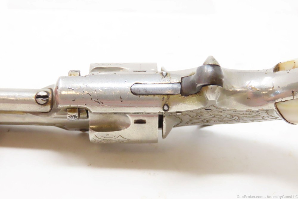 Rare ENGRAVED Antique MARLIN XXX Standard 1872 .32 Cal. RF POCKET Revolver -img-11