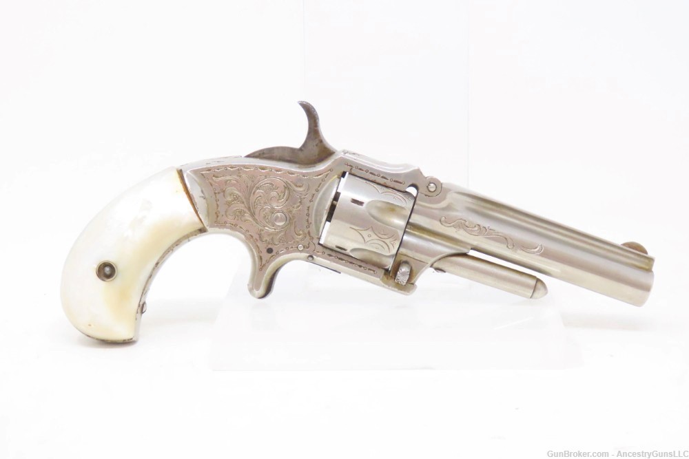 Rare ENGRAVED Antique MARLIN XXX Standard 1872 .32 Cal. RF POCKET Revolver -img-14
