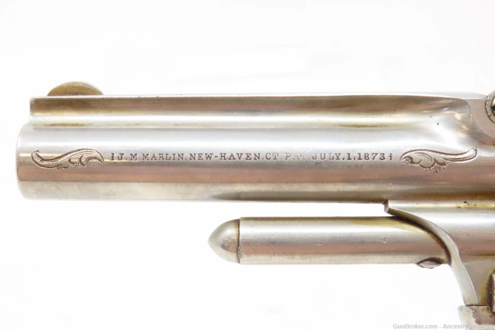 Rare ENGRAVED Antique MARLIN XXX Standard 1872 .32 Cal. RF POCKET Revolver -img-8