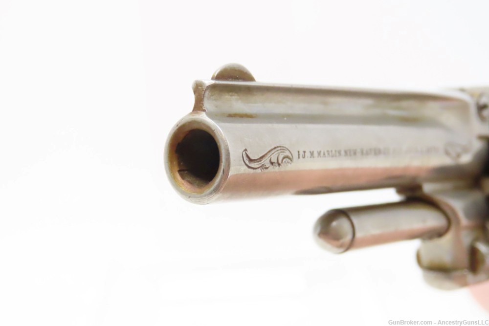 Rare ENGRAVED Antique MARLIN XXX Standard 1872 .32 Cal. RF POCKET Revolver -img-9