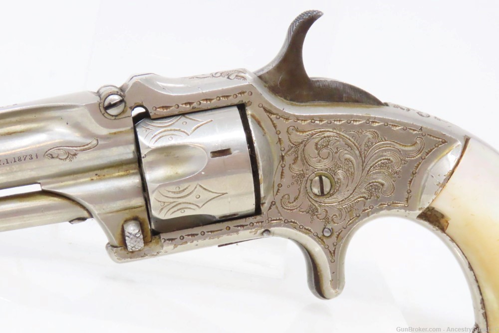 Rare ENGRAVED Antique MARLIN XXX Standard 1872 .32 Cal. RF POCKET Revolver -img-3