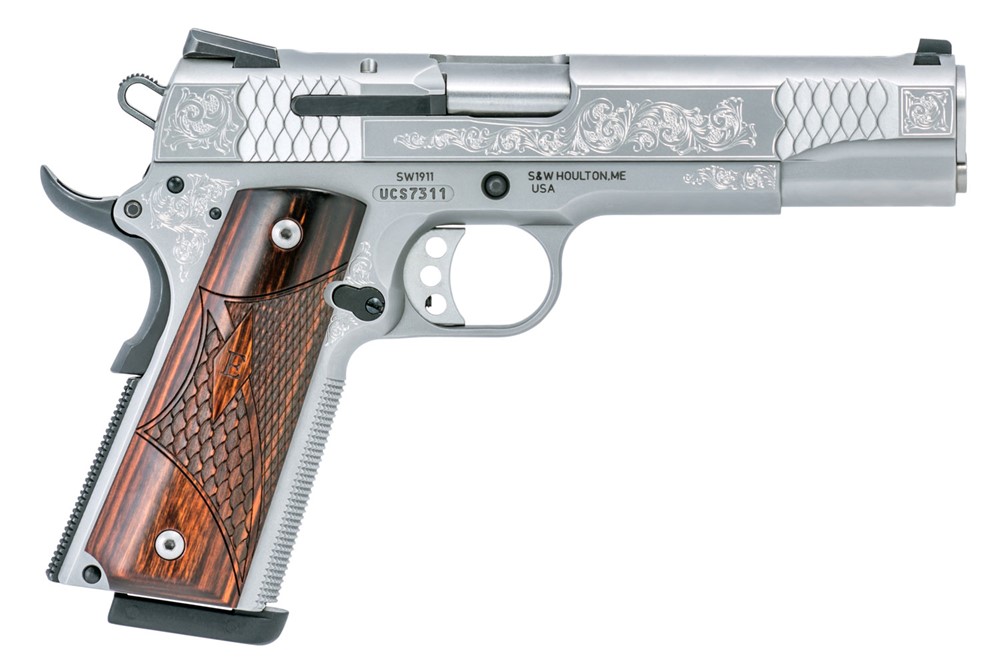 Smith & Wesson 1911 E-Series 45 ACP Caliber 5 Barrel, 8+1, Matte Sliver Fin-img-0