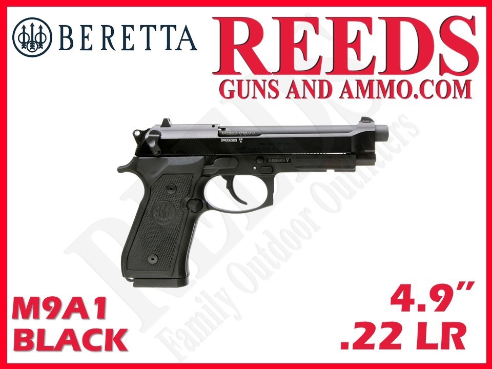Beretta M9A1 22 Black 22LR 4.9in 1-15Rd Mag J90A1M9A1F19-img-0