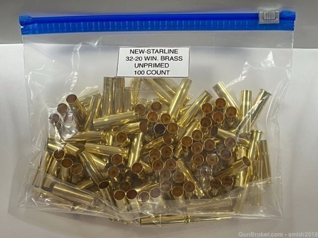 "FACTORY NEW" Starline 32-20 Winchester Brass Unprimed 100 Ct Bags-img-0