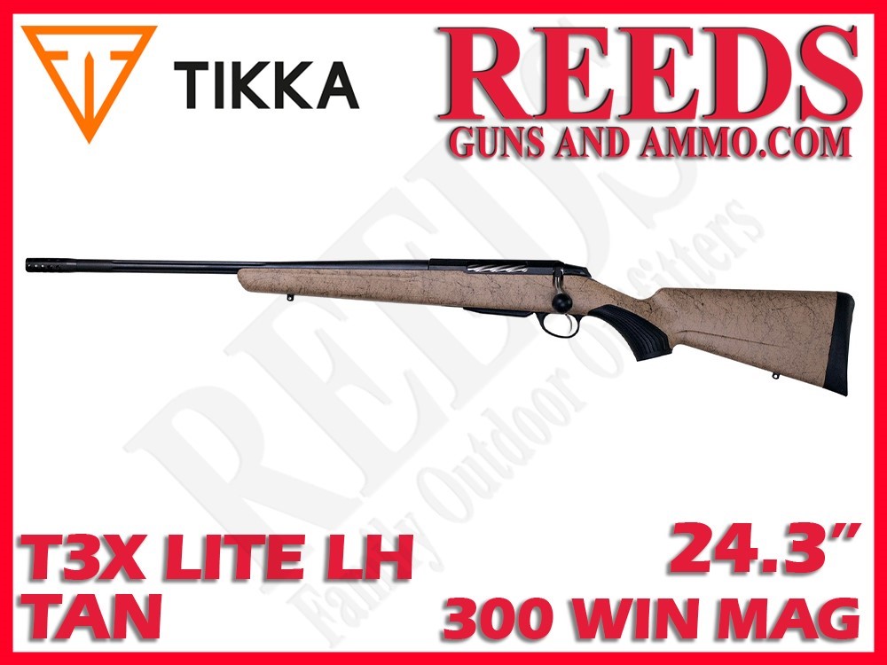 Tikka T3X Lite Roughtech Left Hand Tan 300 Win Mag 24.3in JRTXRT431R10-img-0