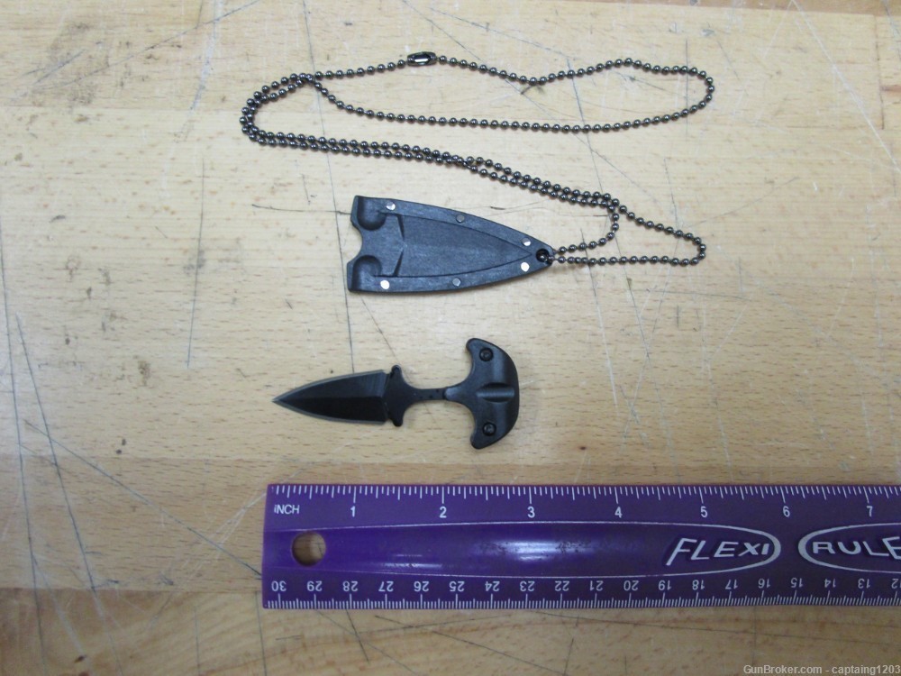 Cold Steel Type Push Neck Knife Dagger w/ Sheath-img-0