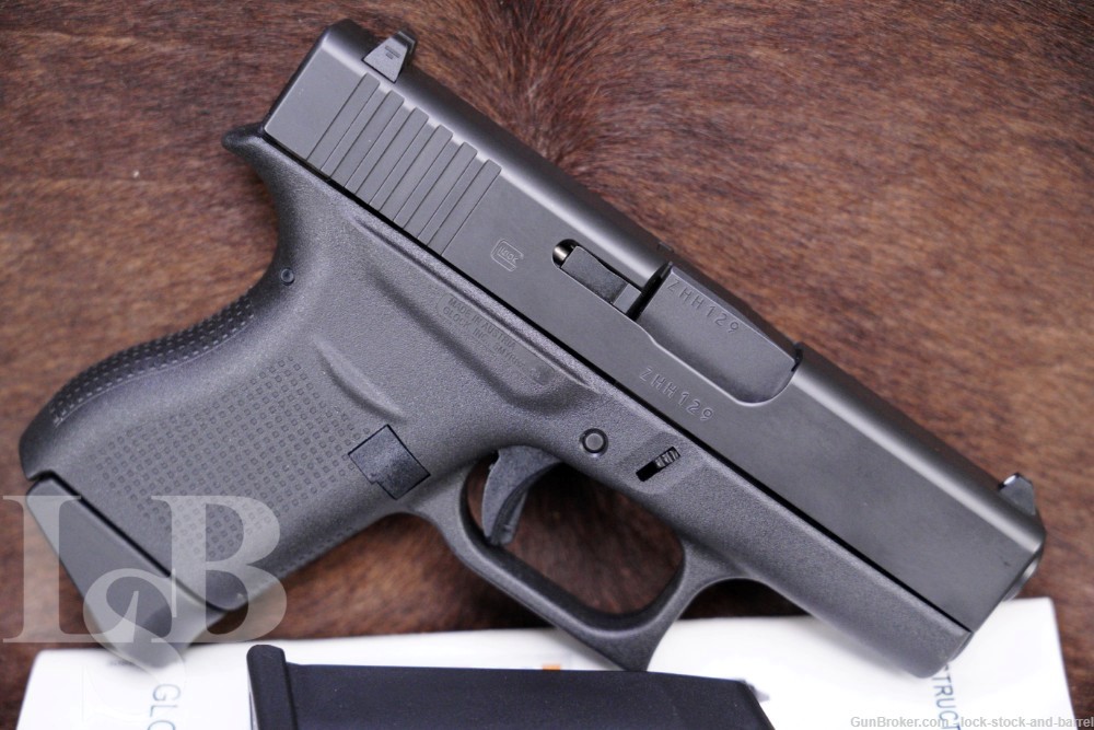 Glock 43 G43 Slimline 9mm Striker Fired Semi Auto Pistol, Modern-img-0