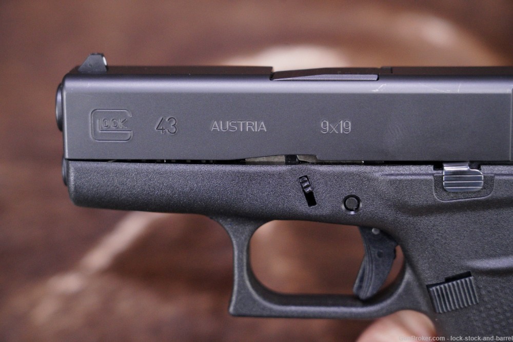 Glock 43 G43 Slimline 9mm Striker Fired Semi Auto Pistol, Modern-img-12