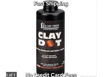 Alliant Clay Dot Smokeless Powder 1 pound bottles Clay Alliant ClayDot Dot 