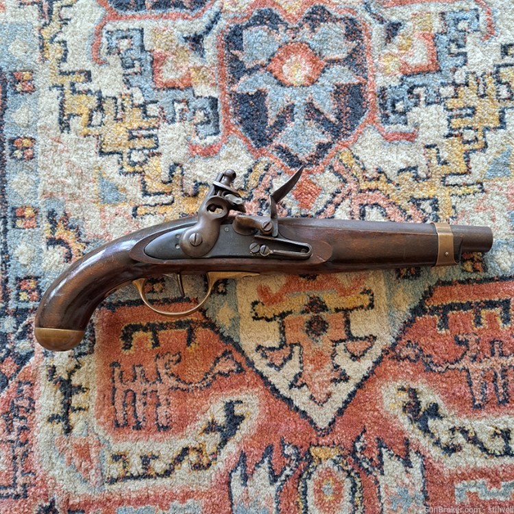 German Made Hawes Flintlock Pistol Smooth Bore Rare! Like 1851 1816 1813 36-img-0