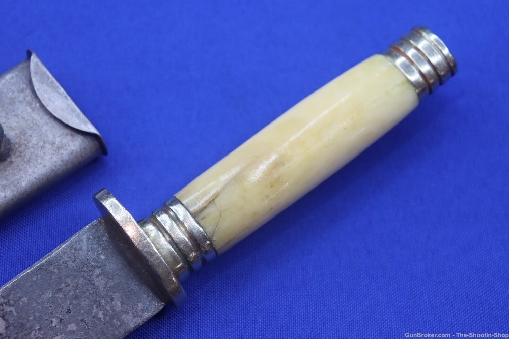 Wostenholm Sheffield England Bone Handled Knife Vintage Blade Metal Sheath-img-11