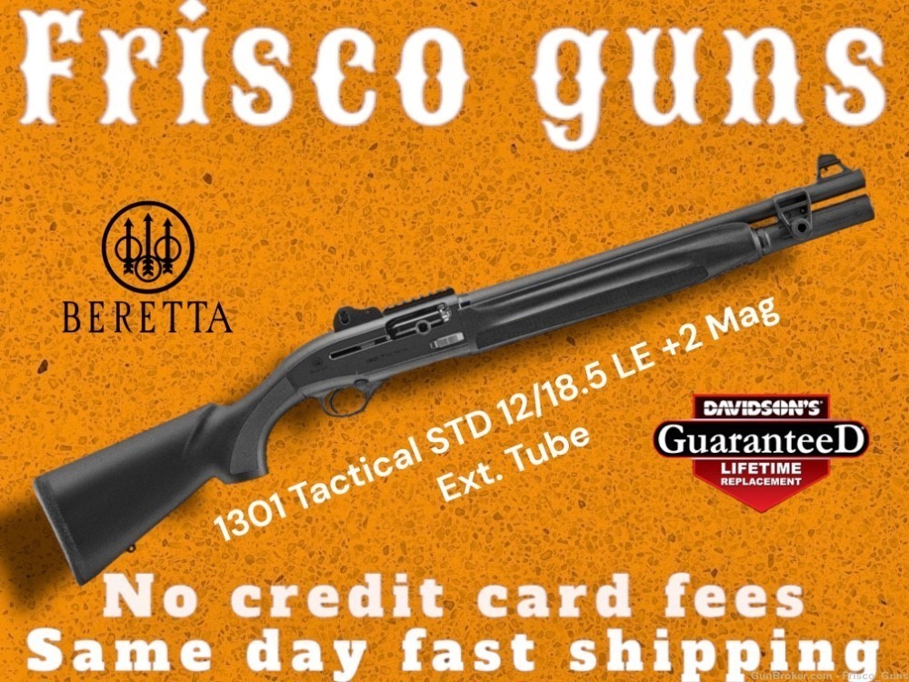 Beretta 1301 Tactical STD Shotgun 12/18.5 LE +2 Mag Ext. Tube  J131TT18C-img-0