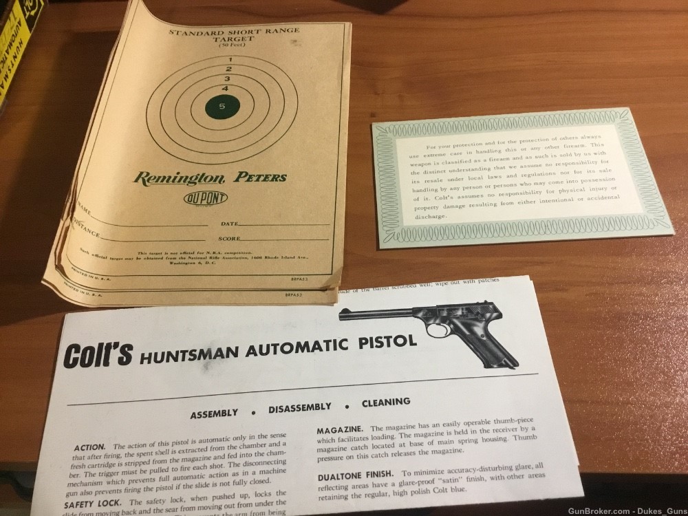 Colt Huntsman .22LR,6” w/box,papers,unfilled warranty card. Excellent -img-9