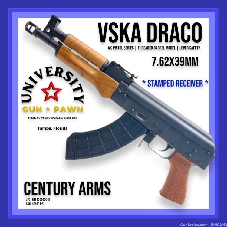 CENTURY ARMS VSKA Draco Pistol 787450685048 HG6501-N-img-0