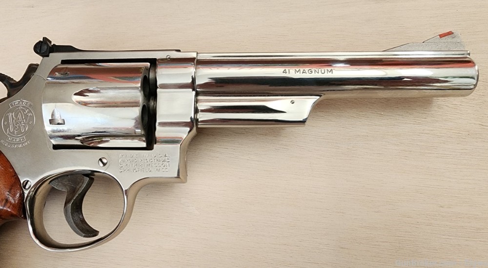 Smith & Wesson Model 57 6" Barrel Nickel w/ 2 Historical Letters-img-4