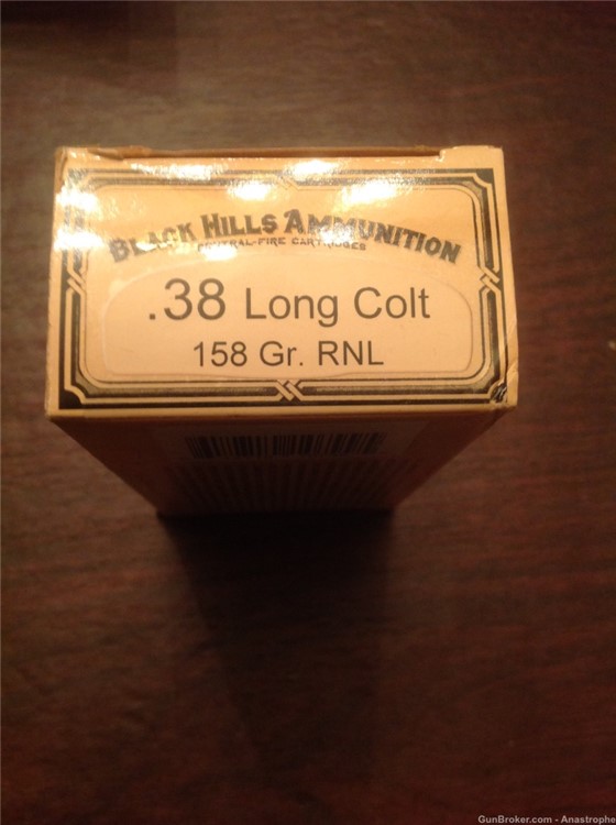 Black Hills 38 Long Colt 158 grain RNL ammunition ammo-img-0