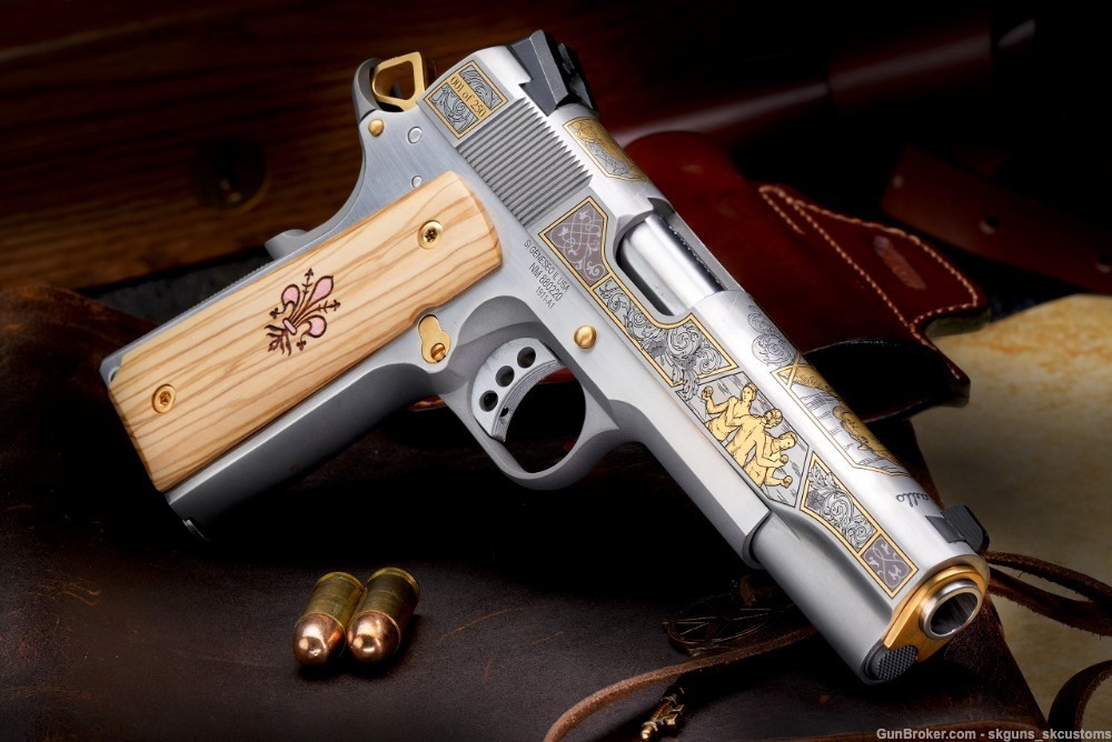 SK CUSTOMS GOLD SERIES ONE of 25 FOUR GUN AUCTION W ENGRAVED MASERIN BLADE-img-12